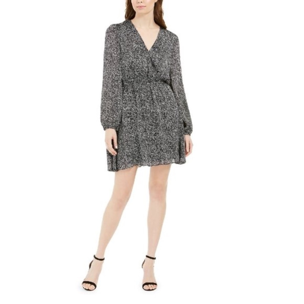 Leyden Faux Wrap Printed Mini Dress